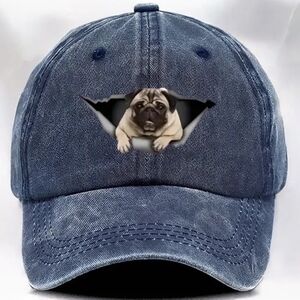 NEW - Hat, Baseball Cap - PUG - Blue Cap